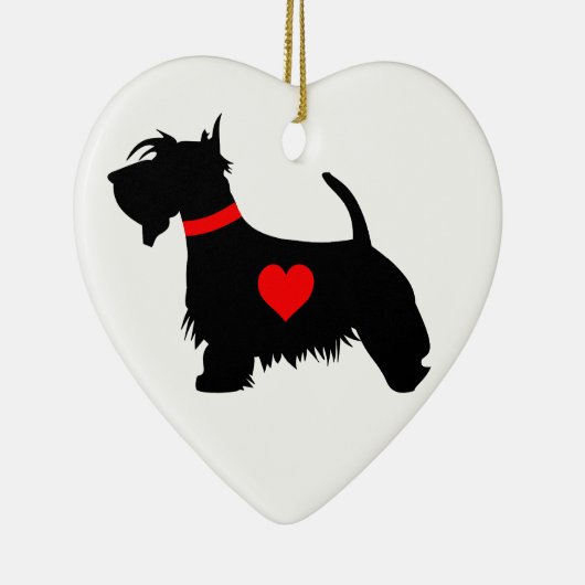 Scottie Dog Heart Ornament (Rechts)