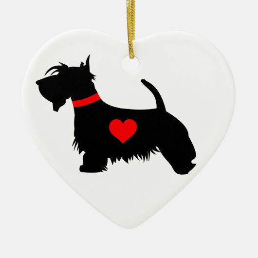 Scottie Dog Heart Ornament (Voorkant)