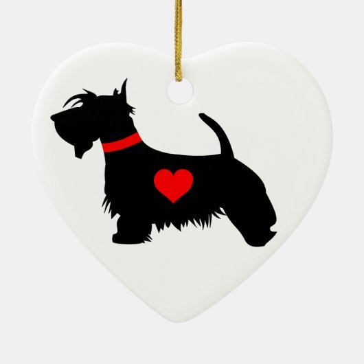 Scottie Dog Heart Ornament (Achterkant)