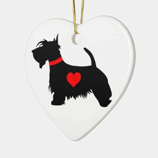Scottie Dog Heart Ornament (Links)