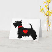 Scottie dog heart wenskaart kaart (Gele Bloem)