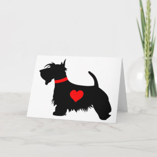 Scottie dog heart wenskaart kaart