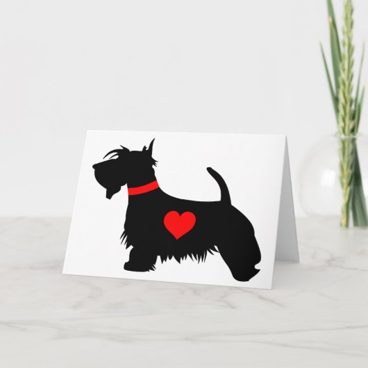 Scottie dog heart wenskaart kaart (Voorkant)