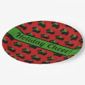 Scottie Dog Holiday gepersonaliseerd rood groen Papieren Bordje (Gekanteld)