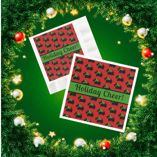 Scottie Dog Holiday gepersonaliseerd rood groen Servet