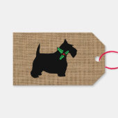Scottie Dog Holly Burlap Cadeaulabel (Voorkant (Horizontaal))