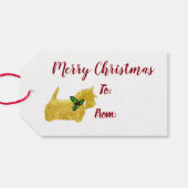 Scottie Dog Holly Plaid Cadeaulabel (Achterkant Horizontaal)