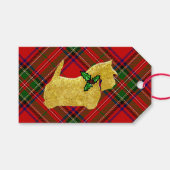 Scottie Dog Holly Plaid Cadeaulabel (Voorkant (Horizontaal))