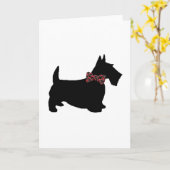 Scottie Dog in het Stropdas Pset Bow Kaart (Gele Bloem)