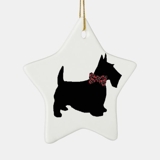 Scottie Dog in het Stropdas Pset Bow Keramisch Ornament (Rechts)