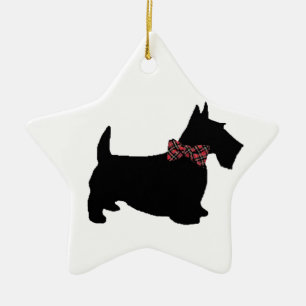 Scottie Dog in het Stropdas Pset Bow Keramisch Ornament