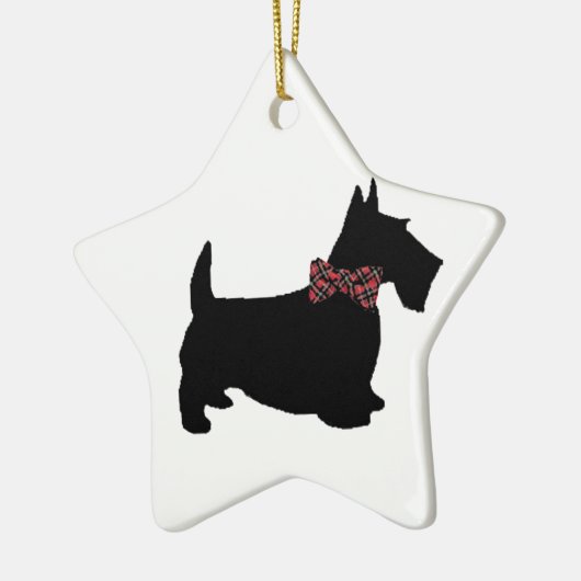 Scottie Dog in het Stropdas Pset Bow Keramisch Ornament (Links)