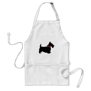 Scottie Dog in het Stropdas Pset Bow Standaard Schort