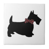 Scottie Dog in het Stropdas Pset Bow Tegeltje (Voorkant)