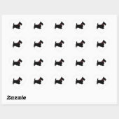 Scottie Dog in Plaid Bow Stropdas Hart Sticker (Vel)
