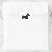 Scottie Dog in Plaid Bow Stropdas Hart Sticker (Tas)