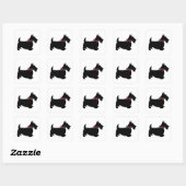 Scottie Dog in Plaid Bow Stropdas Vierkante Sticker (Vel)