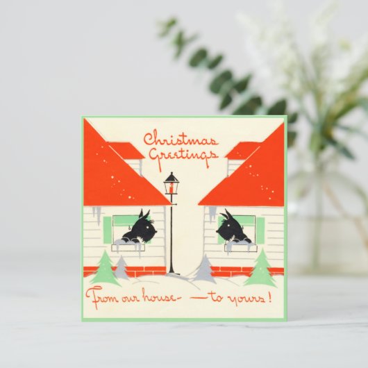  Scottie Dog-kerstkaart Feestdagenkaart (Staand voorkant)