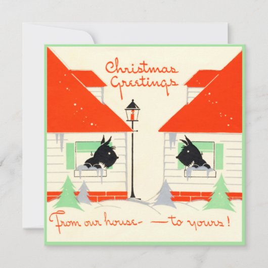 Scottie Dog-kerstkaart Feestdagenkaart (Voorkant)