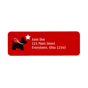 Scottie Dog Kerstlabels Etiket