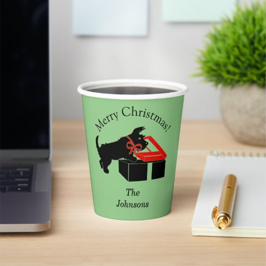 Scottie Dog Kerstmis - Op maat gemaakt! Papieren Bekers (Insitu)