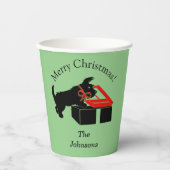 Scottie Dog Kerstmis - Op maat gemaakt! Papieren Bekers (Voorkant)
