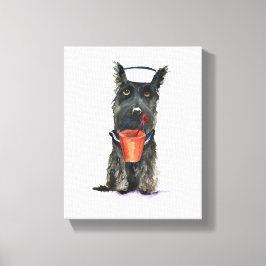 Scottie Dog 'Klaar voor het strand' Canvas Afdruk