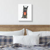 Scottie Dog 'Klaar voor het strand' Canvas Afdruk (Insitu (Slaapkamer))