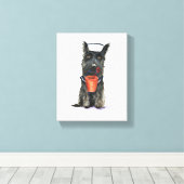 Scottie Dog 'Klaar voor het strand' Canvas Afdruk (Insitu (Houten vloer))