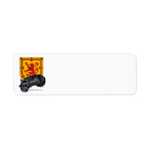 Scottie Dog Leeuw Rampant Vlag Etiket