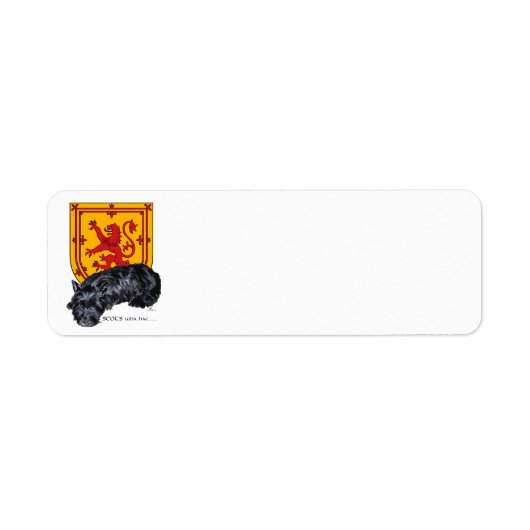 Scottie Dog Leeuw Rampant Vlag Etiket (Voorkant)