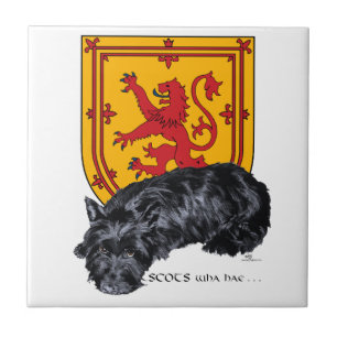 Scottie Dog Leeuw Rampant Vlag Tegeltje