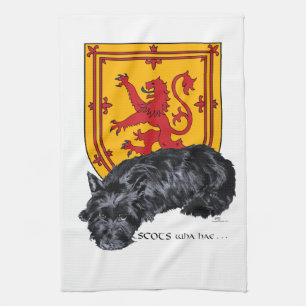Scottie Dog Leeuw Rampant Vlag Theedoek