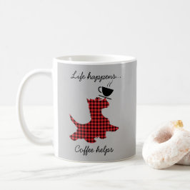 Scottie Dog Life Happens Koffie Helpt Grappige Mok