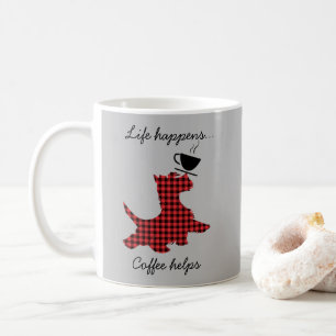 Scottie Dog Life Happens Koffie Helpt Grappige Mok