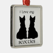 Scottie Dog Love Silhouettes Ornament (Rechts)