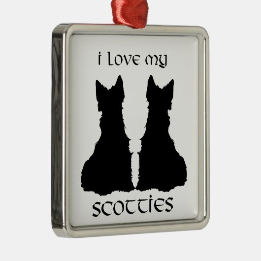 Scottie Dog Love Silhouettes Ornament (Rechts)