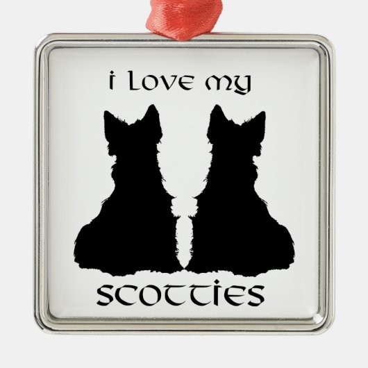 Scottie Dog Love Silhouettes Ornament (Voorkant)