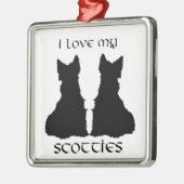 Scottie Dog Love Silhouettes Ornament (Links)