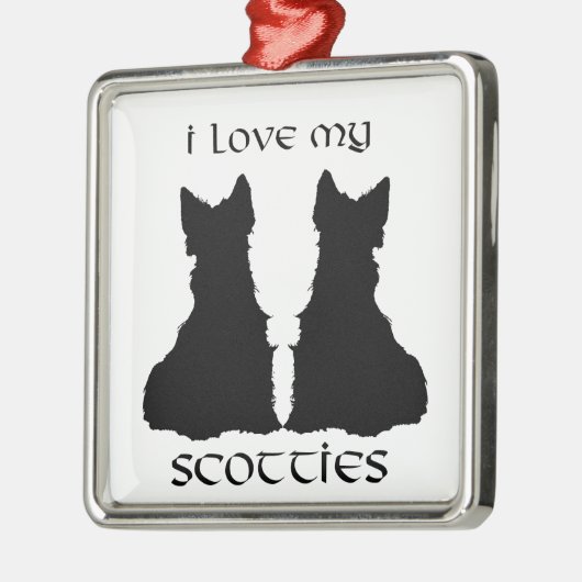 Scottie Dog Love Silhouettes Ornament (Links)