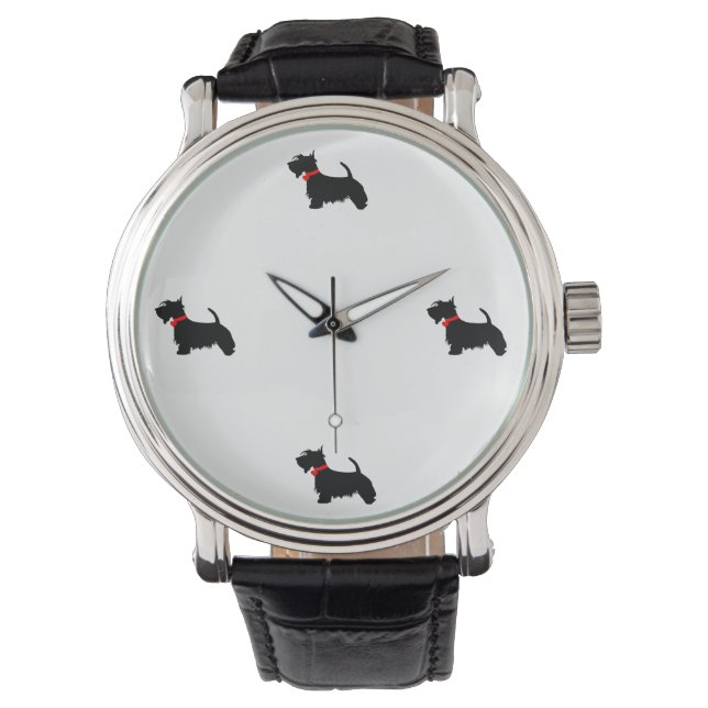 Scottie dog mans  horloge (Voorkant)