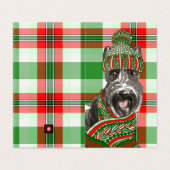 Scottie Dog met rood en groen geplakt kerstfeest Kaart (Buitenkant ongevouwen)