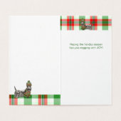 Scottie Dog met rood en groen geplakt kerstfeest Kaart (Binnenkant ongevouwen)