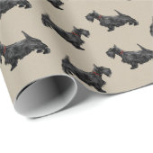 Scottie Dog met Tartan Collar Cadeaupapier (Rol Hoek)