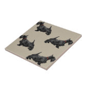 Scottie Dog met Tartan Collar Tegeltje (Zijkant)