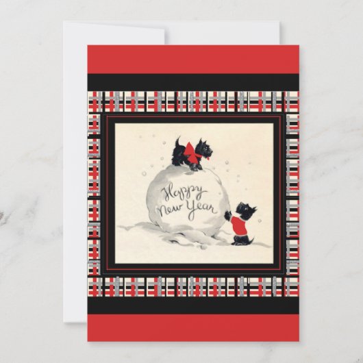 Scottie Dog New Years Party Uitnodiging (Voorkant)