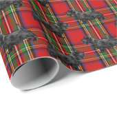 Scottie Dog on Red Scottish Tartan Cadeaupapier (Rol Hoek)