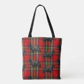 Scottie Dog on Red Scottish Tartan Tote Bag (Achterkant)
