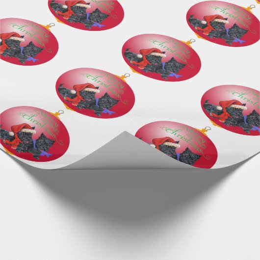 Scottie Dog Ornament Cadeaupapier (Hoek)