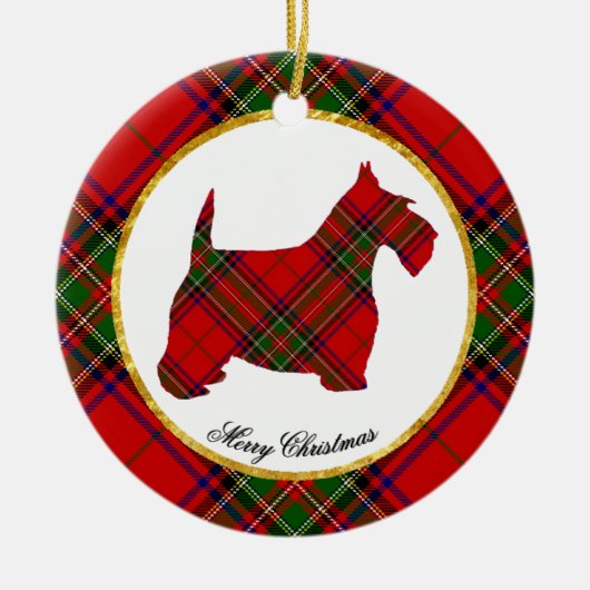 Scottie Dog Personaliseren Keramisch Ornament (Voorkant)